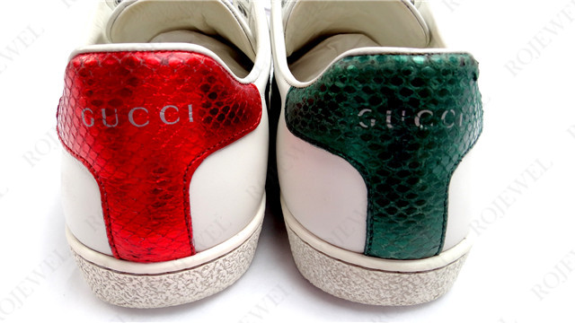 古驰（Gucci）鞋子清洁补色前后对比
